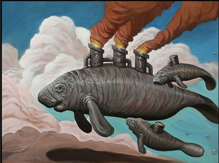 Illustration for article titled A manatee munitions factory takes flight